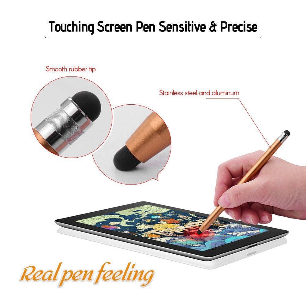 [4pcs] Universal 2-in-1 Sensitive Touchscreen Stylus Pens for Tablet and Smartphones with Capacitive Screen