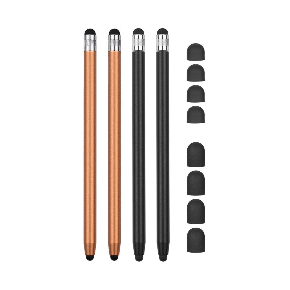 [4pcs] Universal 2-in-1 Sensitive Touchscreen Stylus Pens for Tablet and Smartphones with Capacitive Screen