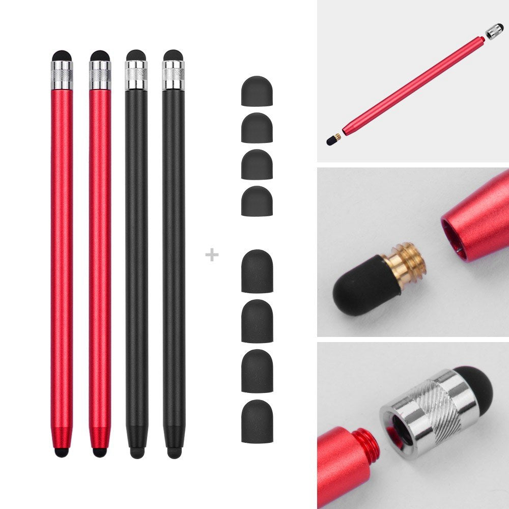 [4pcs] Universal 2-in-1 Sensitive Touchscreen Stylus Pens for Tablet and Smartphones with Capacitive Screen