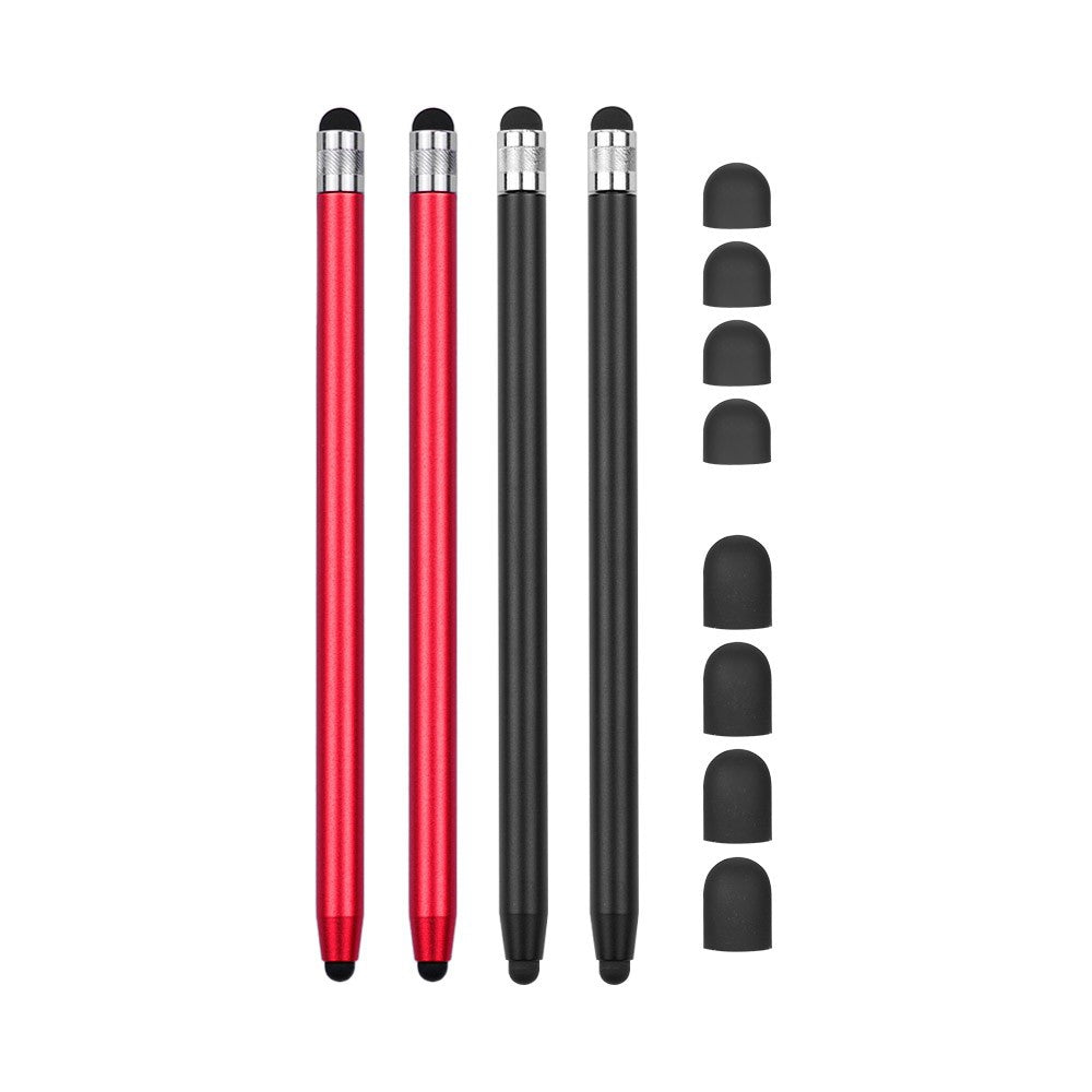 [4pcs] Universal 2-in-1 Sensitive Touchscreen Stylus Pens for Tablet and Smartphones with Capacitive Screen