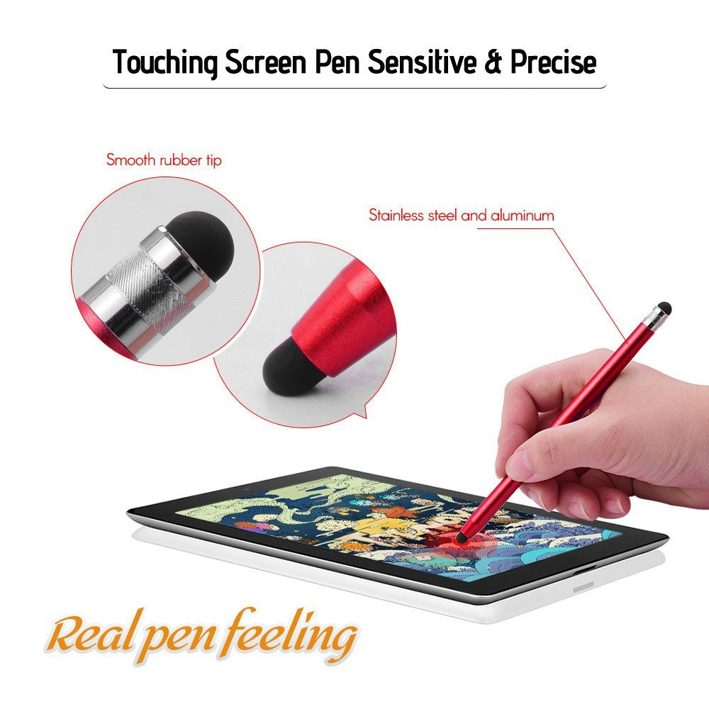 [4pcs] Universal 2-in-1 Sensitive Touchscreen Stylus Pens for Tablet and Smartphones with Capacitive Screen