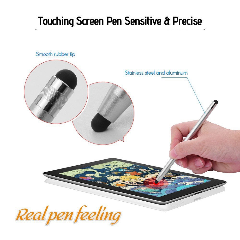 [4pcs] Universal 2-in-1 Sensitive Touchscreen Stylus Pens for Tablet and Smartphones with Capacitive Screen