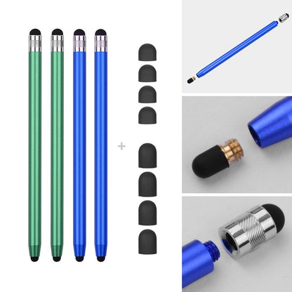 [4pcs] Universal 2-in-1 Sensitive Touchscreen Stylus Pens for Tablet and Smartphones with Capacitive Screen