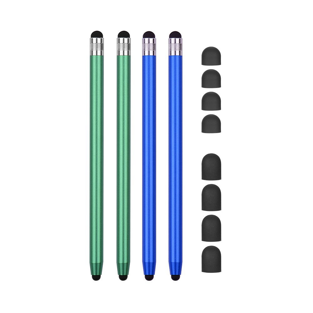 [4pcs] Universal 2-in-1 Sensitive Touchscreen Stylus Pens for Tablet and Smartphones with Capacitive Screen