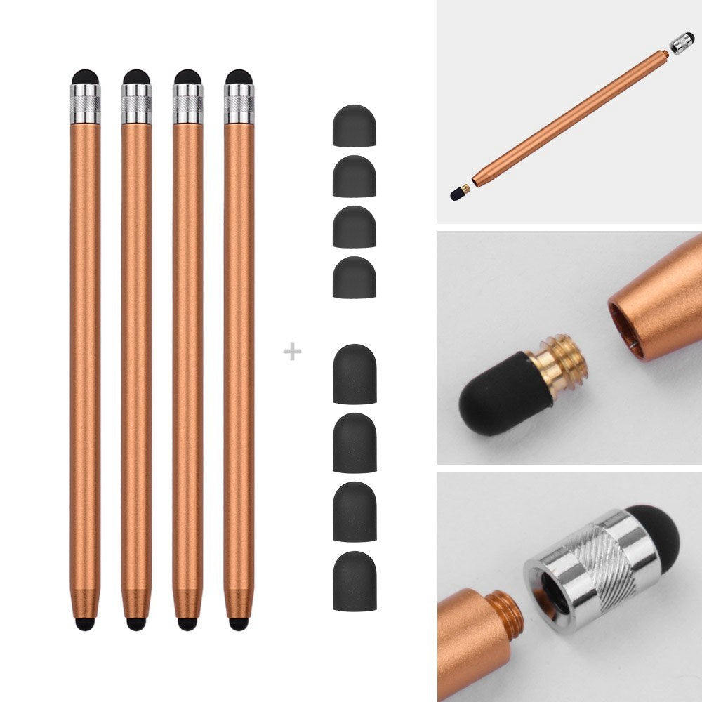 [4pcs] Universal 2-in-1 Sensitive Touchscreen Stylus Pens for Tablet and Smartphones with Capacitive Screen