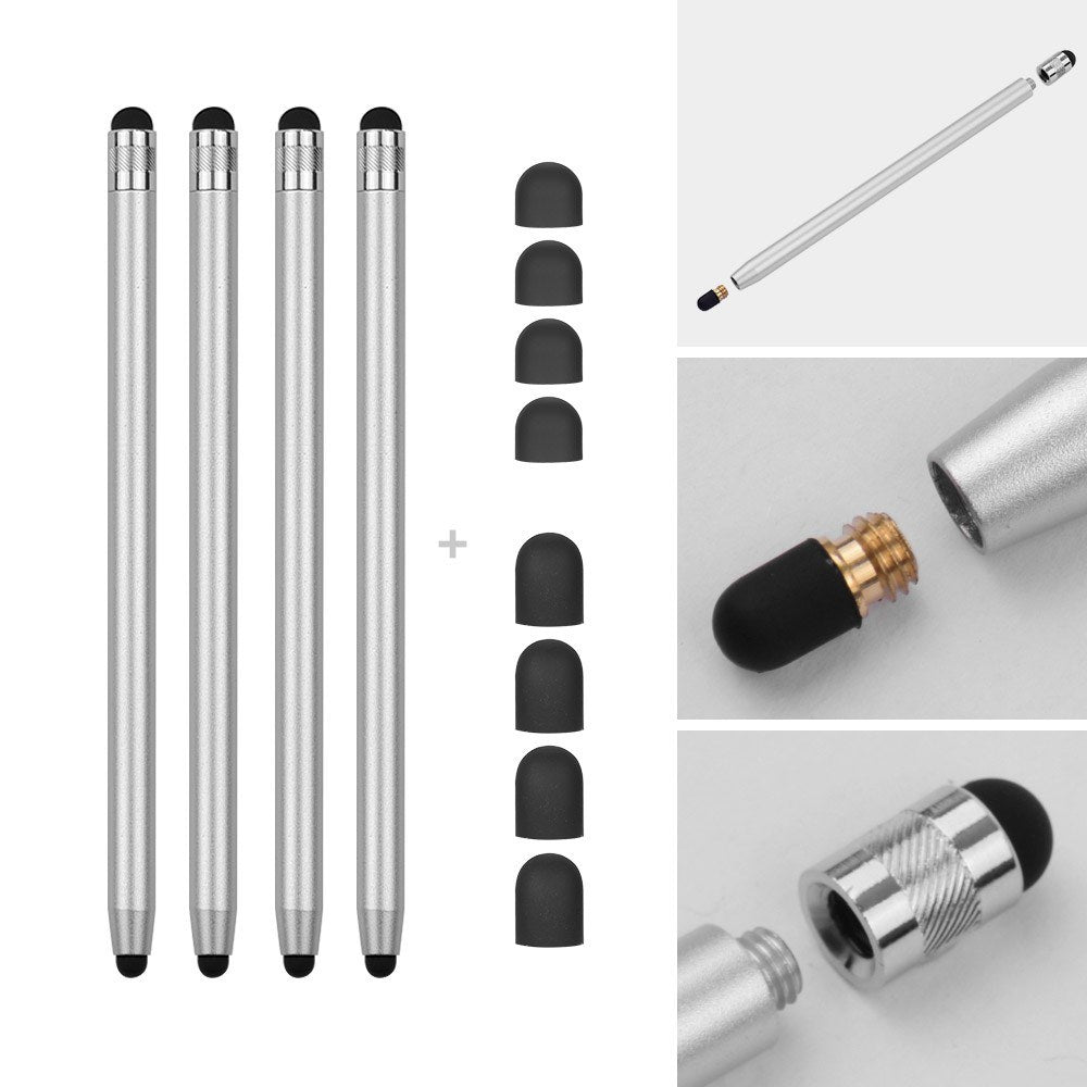 [4pcs] Universal 2-in-1 Sensitive Touchscreen Stylus Pens for Tablet and Smartphones with Capacitive Screen