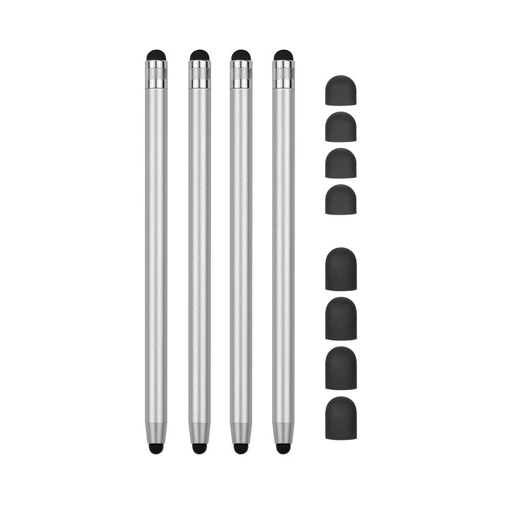 [4pcs] Universal 2-in-1 Sensitive Touchscreen Stylus Pens for Tablet and Smartphones with Capacitive Screen