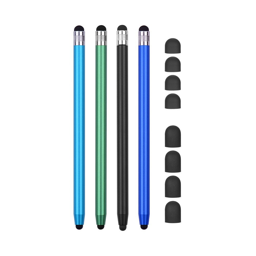 [4pcs] Universal 2-in-1 Sensitive Touchscreen Stylus Pens for Tablet and Smartphones with Capacitive Screen
