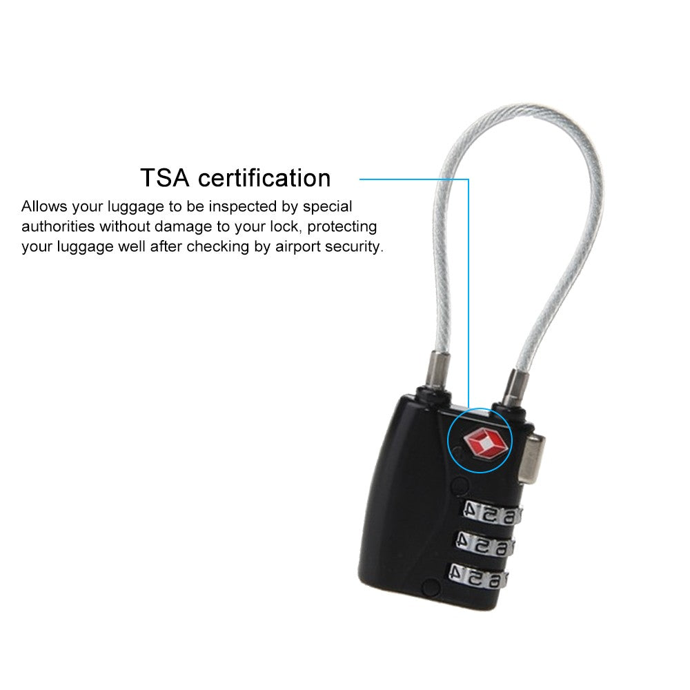Resettable 3 Digit Combination Customs Password Padlock / TSA Lock TSA719
