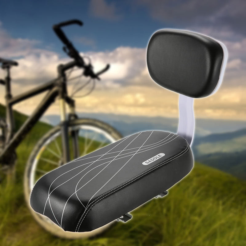 Bicycle Back Seat Bike PU Leather Soft Cushion Rear Rack Seat Children Seat with Back Rest