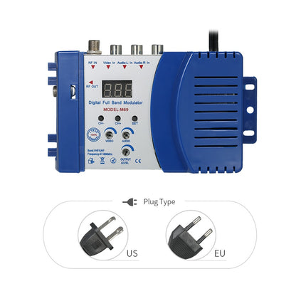 Digital RF Modulator TV Link Modulator AC120V RCA Compact RF Modulator Converter IR Extender VHF UHF Signal Amplifier