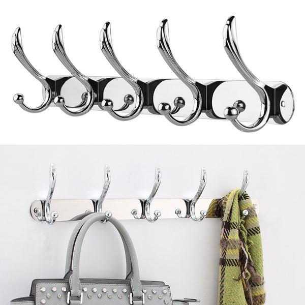 Wall Mounted Stainless Steel Hook Rack Cloth Hat Coat Hanger
