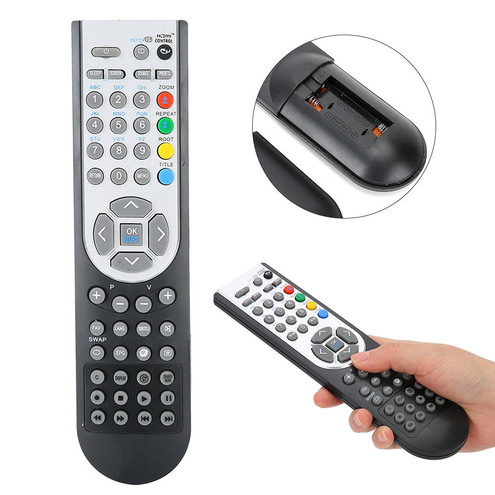 RC1900 Remote Control for Oki Hitachi Alba Celcus Luxor Grundig Sharp Jmb Telefunken Bush Techwood Akai Nevir Sanyo TV- Black