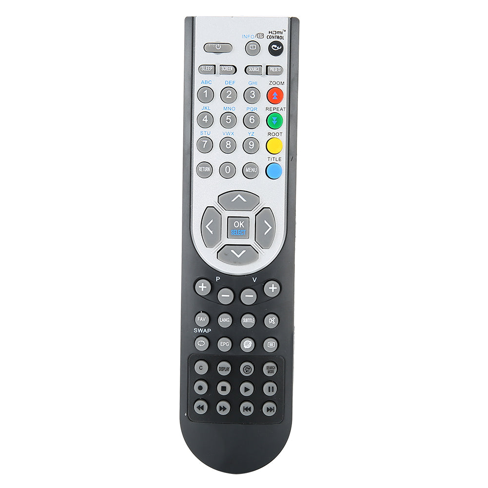 RC1900 Remote Control for Oki Hitachi Alba Celcus Luxor Grundig Sharp Jmb Telefunken Bush Techwood Akai Nevir Sanyo TV- Black