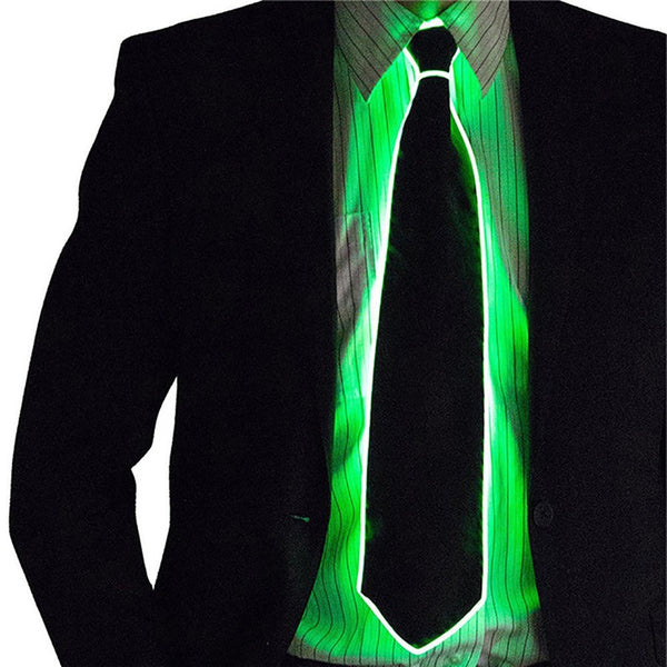 Wire Tie Flashing Cosplay LED Tie Costume Necktie Glowing DJ Bar Dance Carnival Party Masks Cool Props