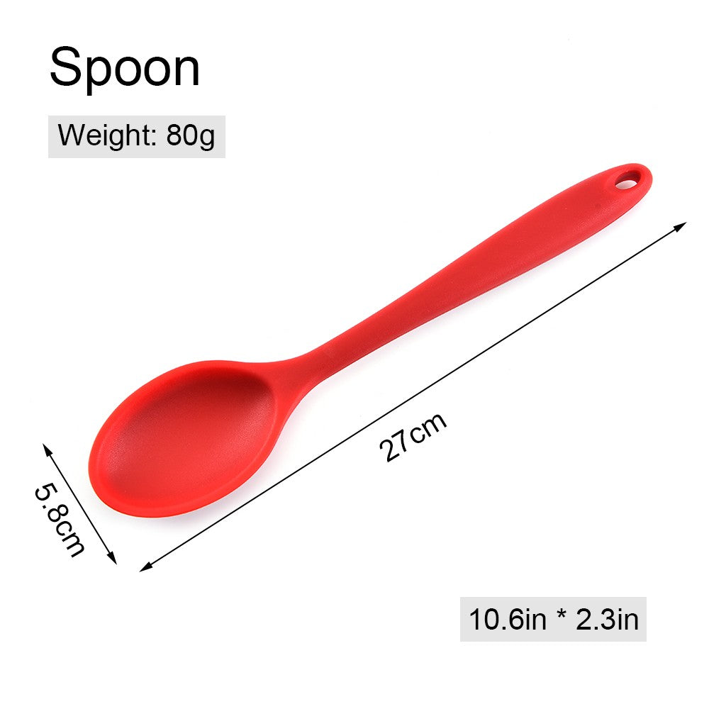 10Pcs Heat Resistant Silicone Kitchen Utensil Set Non-Stick Spoon Spatula Ladle Cooking Tools Dinnerware