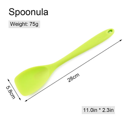 10Pcs Heat Resistant Silicone Kitchen Utensil Set Non-Stick Spoon Spatula Ladle Cooking Tools Dinnerware