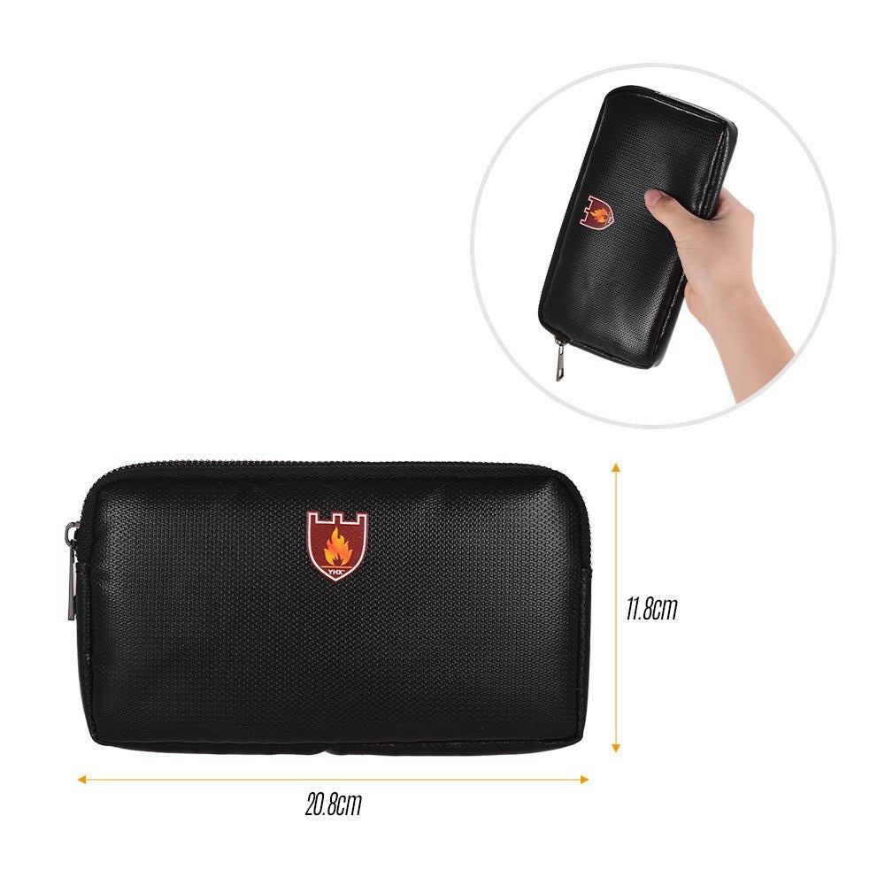 Portable Safe Organizer Fireproof Bag Water Resistant Carrying Box for Phones Power Bank