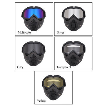 Motorcycle Goggles Mask Detachable Road Riding Windproof Helmet Glasses for Outdoor Activities