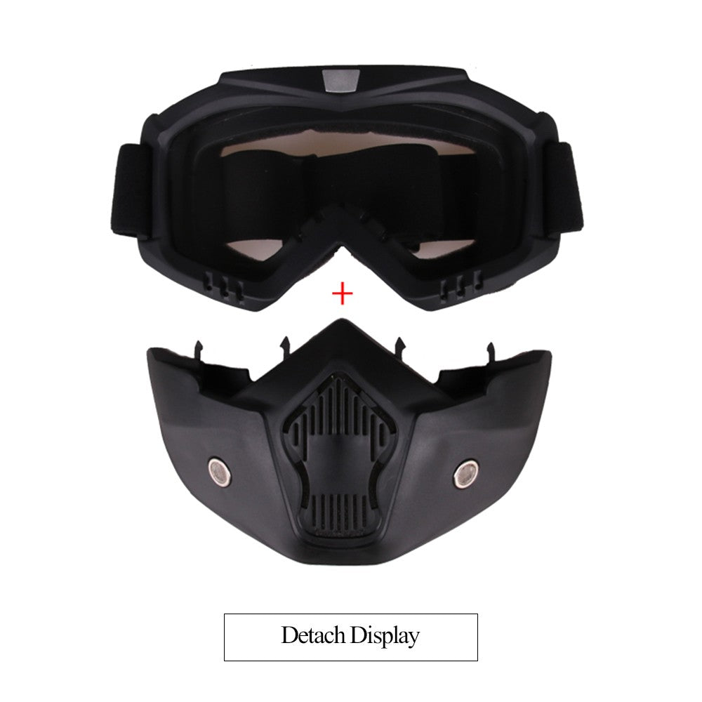 Motorcycle Goggles Mask Detachable Road Riding Windproof Helmet Glasses for Outdoor Activities