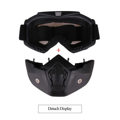 Motorcycle Goggles Mask Detachable Road Riding Windproof Helmet Glasses for Outdoor Activities