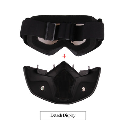 Motorcycle Goggles Mask Detachable Road Riding Windproof Helmet Glasses for Outdoor Activities