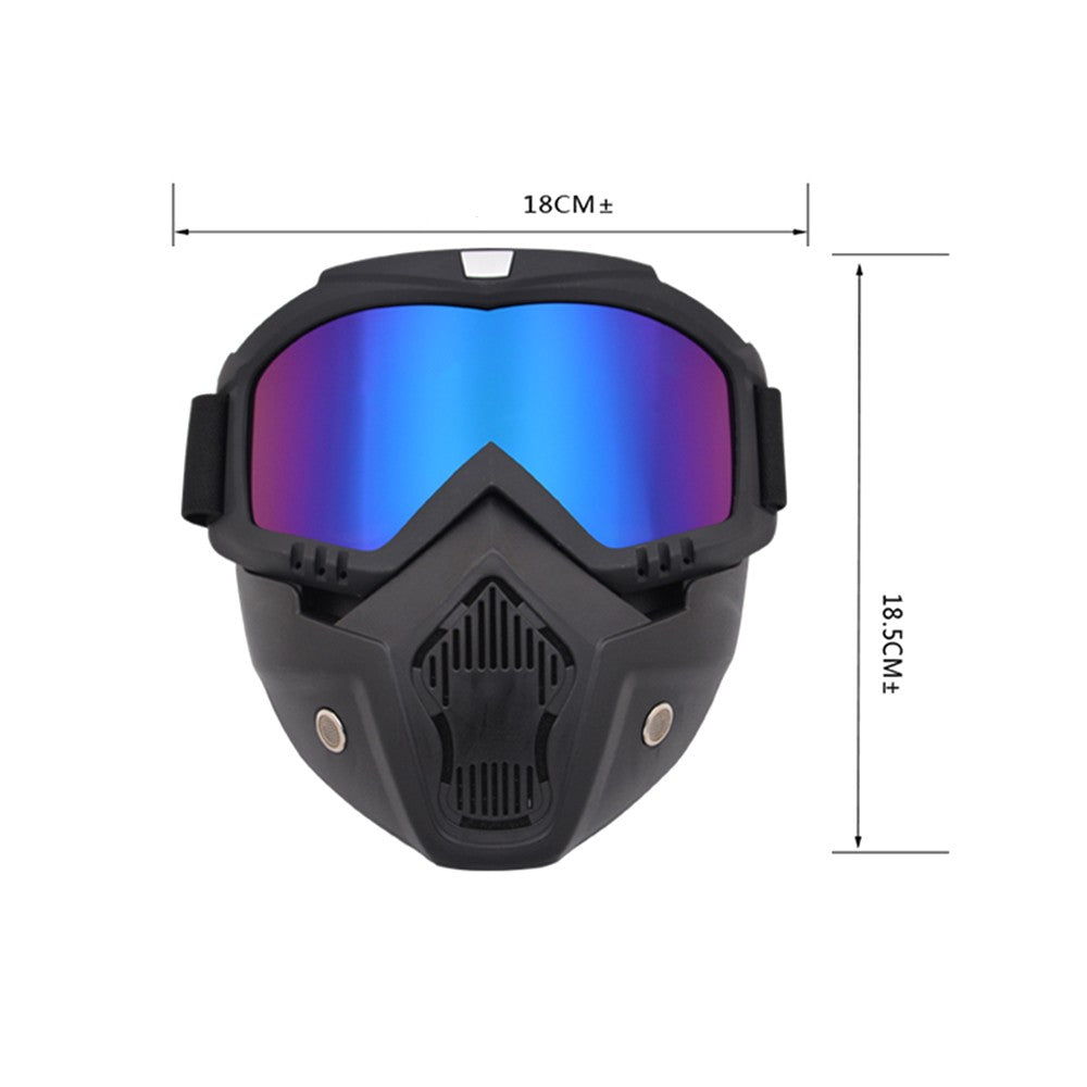 Motorcycle Goggles Mask Detachable Road Riding Windproof Helmet Glasses for Outdoor Activities