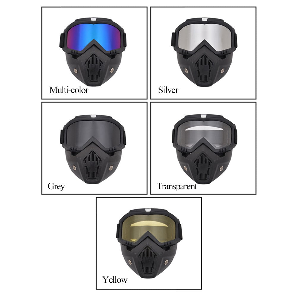 Motorcycle Goggles Mask Detachable Road Riding Windproof Helmet Glasses for Outdoor Activities
