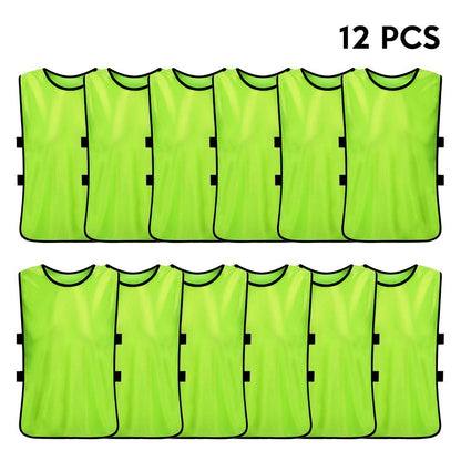 12PCS Adults Soccer Quick Drying Football Vest Practice Sports Vest Breathable Bibs