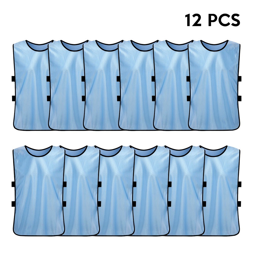 12PCS Adults Soccer Quick Drying Football Vest Practice Sports Vest Breathable Bibs