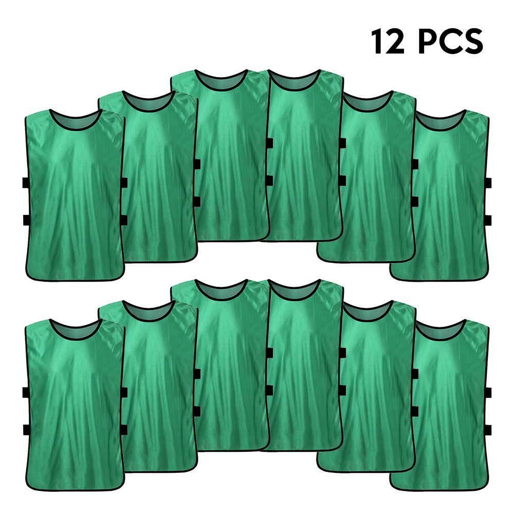 12PCS Adults Soccer Quick Drying Football Vest Practice Sports Vest Breathable Bibs