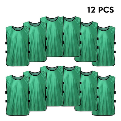 12PCS Adults Soccer Quick Drying Football Vest Practice Sports Vest Breathable Bibs