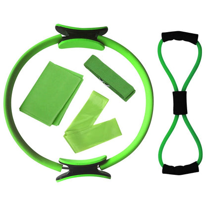 1 Set Yoga Equipment Kit Pilates Ring Yoga Cotton Strap Resistance Loop Band Stretching Strap Set