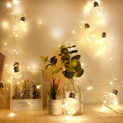 10 Loving Hearts 100-LED Decorative Lamp String Lights with Copper Wire Cell Case