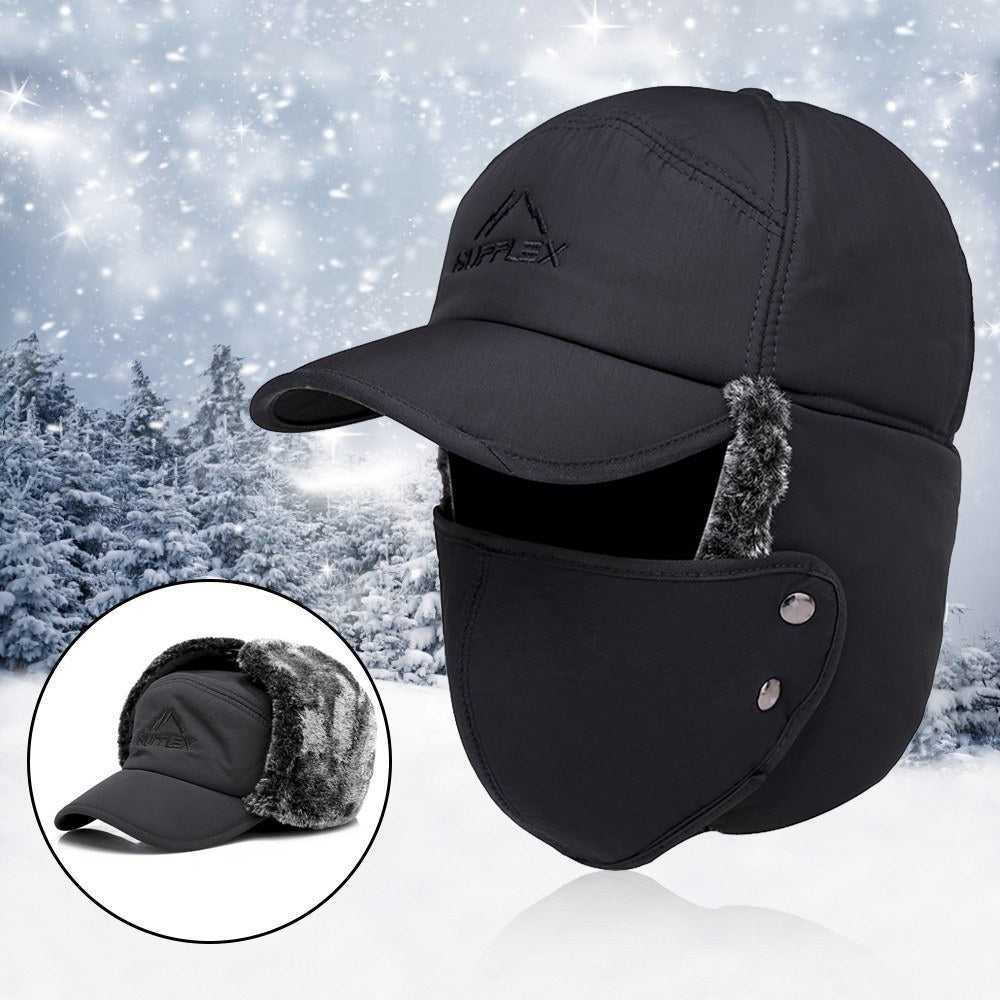 SUPPLEX Winter Warm Hat with Detachable Mask Full Face Outdoor Windproof Hat Baseball Cap