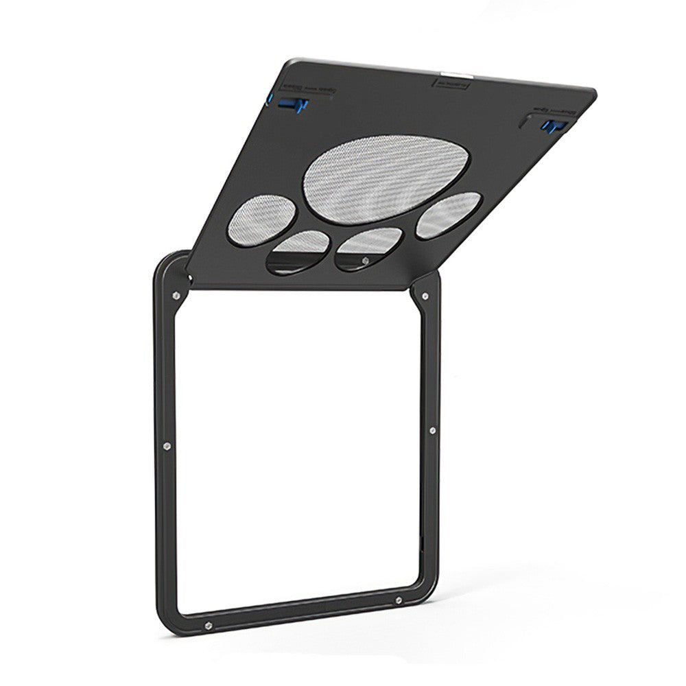 Pet Screen Door Self-Closing Durable Magnetic Flap Screen Automatic Lockable Black Door for Small Cat Kitten Puppy