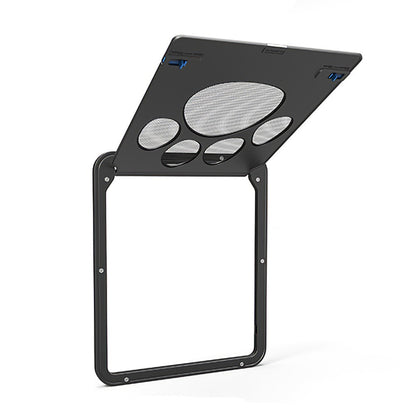 Pet Screen Door Self-Closing Durable Magnetic Flap Screen Automatic Lockable Black Door for Small Cat Kitten Puppy