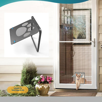 Pet Screen Door Self-Closing Durable Magnetic Flap Screen Automatic Lockable Black Door for Small Cat Kitten Puppy