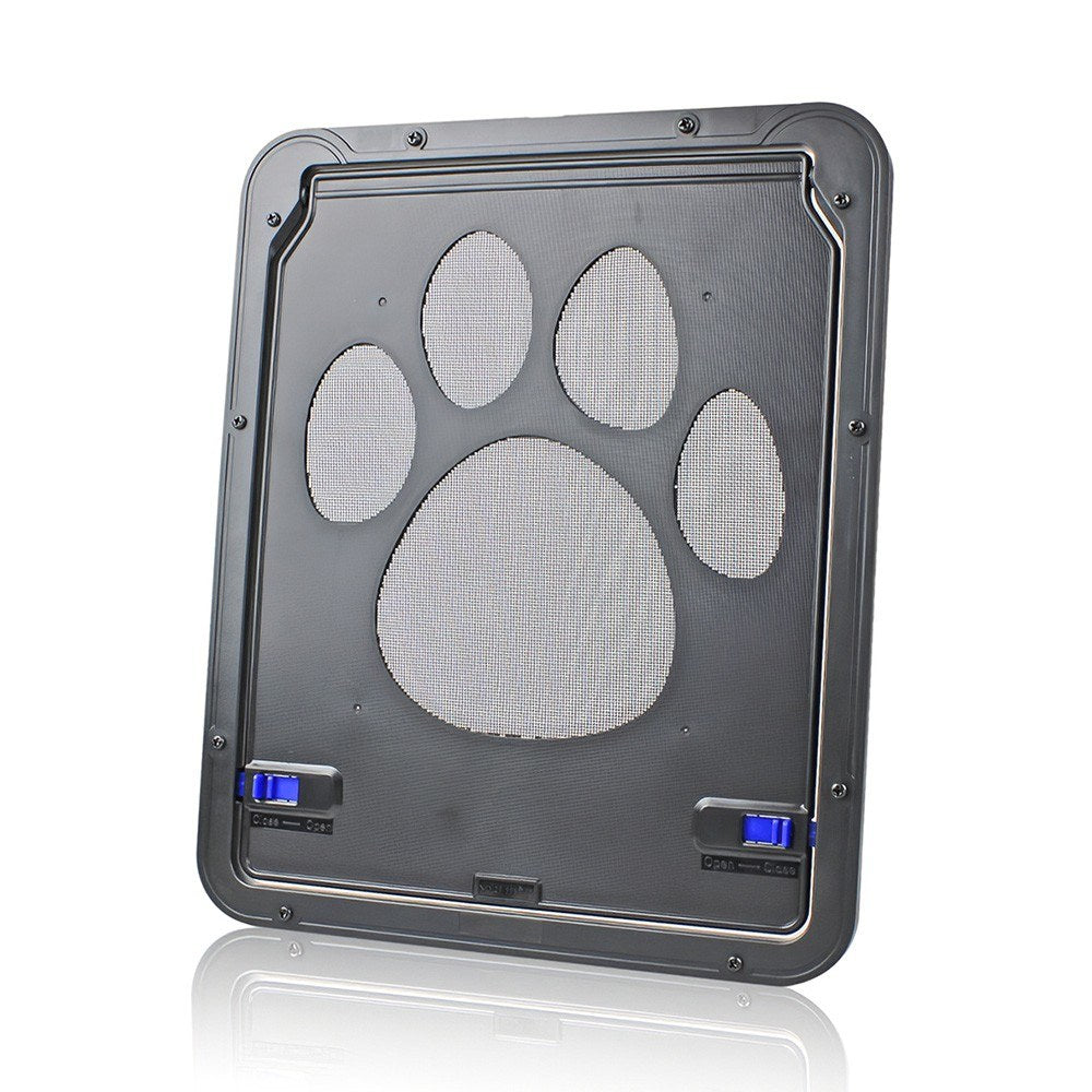 Pet Screen Door Self-Closing Durable Magnetic Flap Screen Automatic Lockable Black Door for Small Cat Kitten Puppy