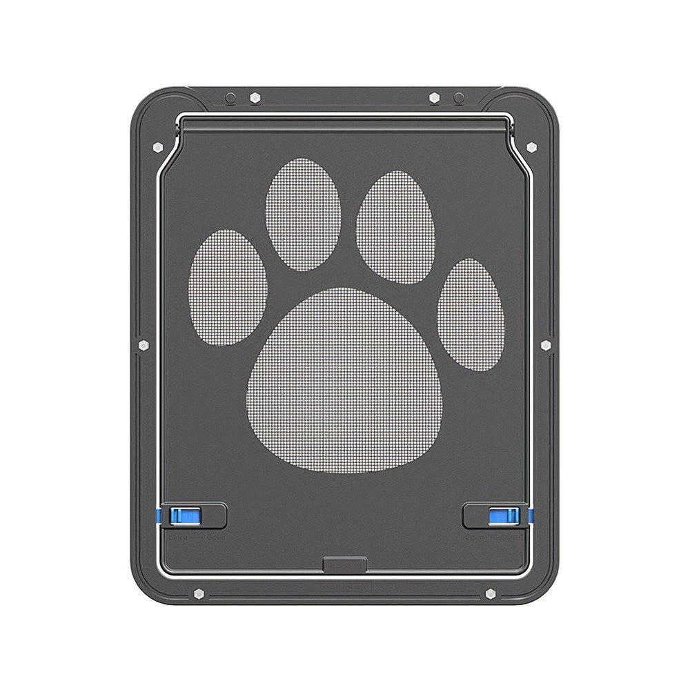 Pet Screen Door Self-Closing Durable Magnetic Flap Screen Automatic Lockable Black Door for Small Cat Kitten Puppy