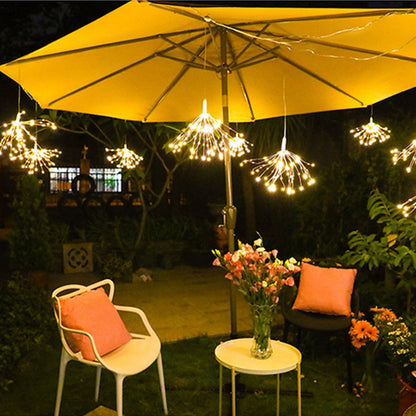 200LEDs Fairy Lights Fireworks Shaped Decorative Hanging String Lights 8 Lights Modes Copper Wire Lights Bulbs