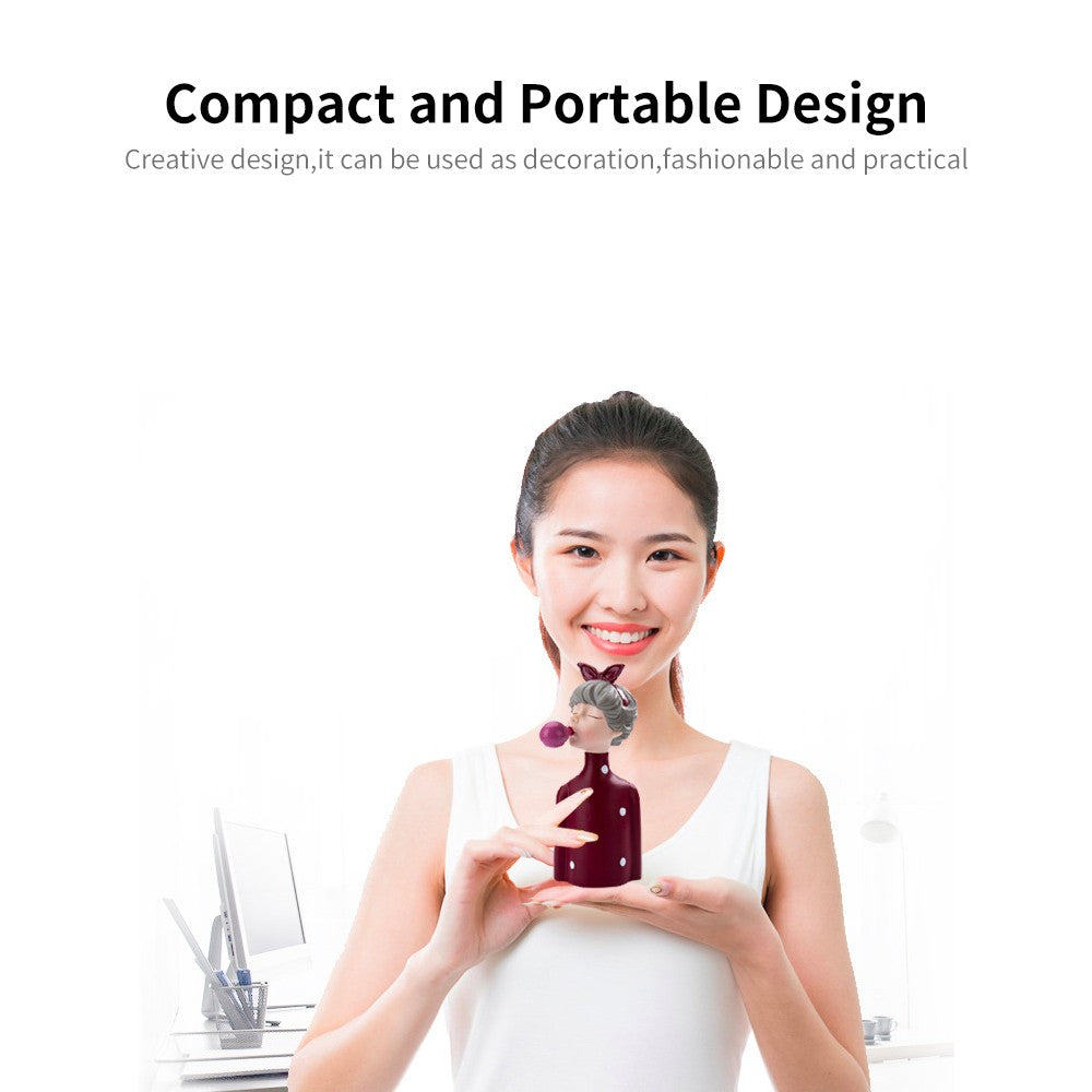 Y-355 Popo Girl Wireless Bluetooth 5.0 Audio Player Mini Portable TWS Stereo Audio Player Support TF Card/FM Radio