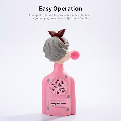 Y-355 Popo Girl Wireless Bluetooth 5.0 Audio Player Mini Portable TWS Stereo Audio Player Support TF Card/FM Radio