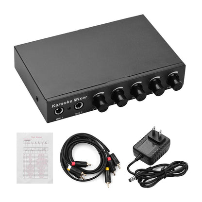 Microphone Audio Mixer for KTV/Meeting/Party/Outdoor Activities Compatible with Computer/Home Audio System/Speaker/Mobile Phone