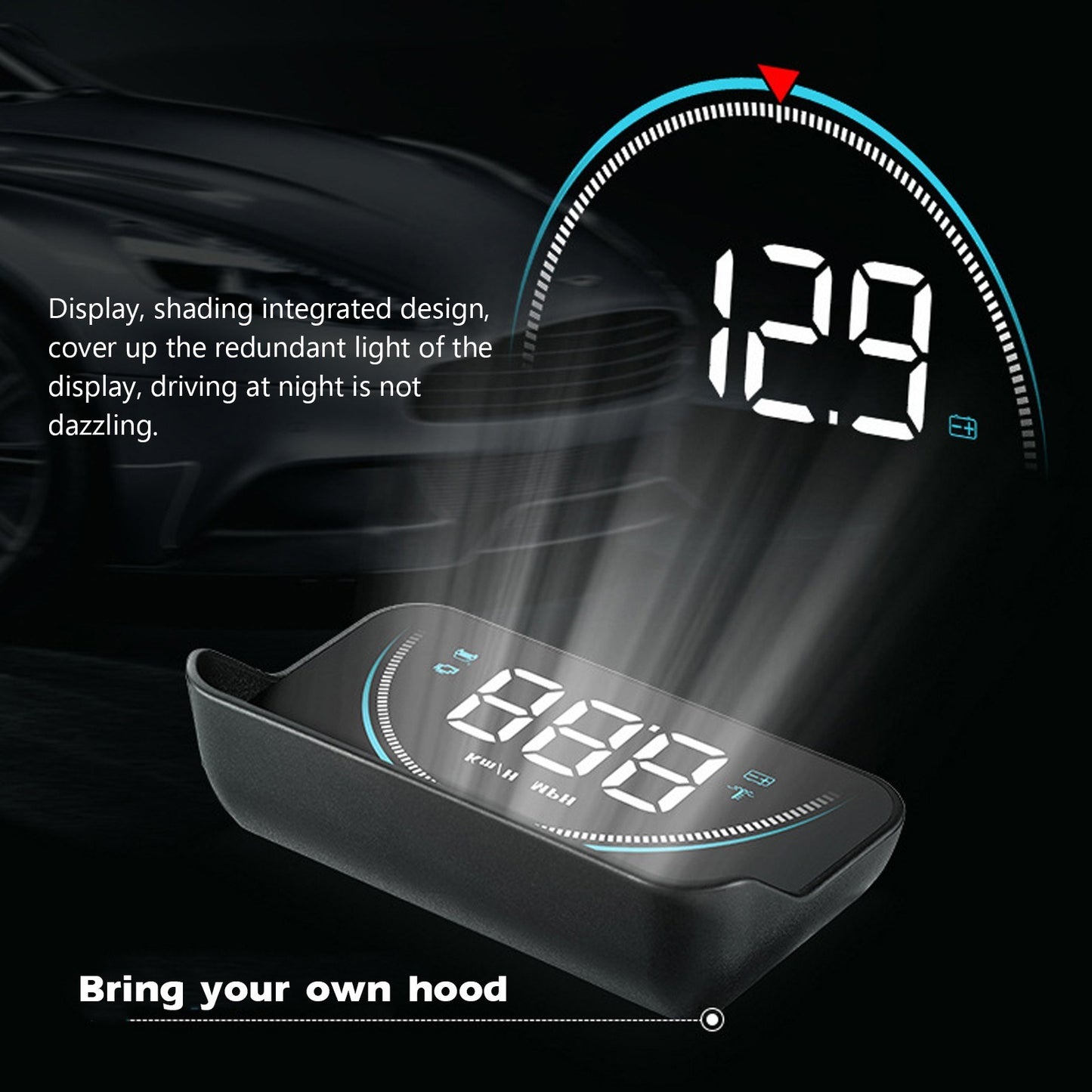 Intelligent Heads Up Display High Definition Refitted Speedometer [CE/RoSH Certified] for Automobile Vehicle Heads Up Display Car Digital Speedometer