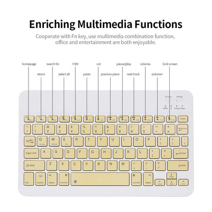 10-inch Wireless BT Keyboard Three-system Universal Colorful Rechargeable BT Keyboard