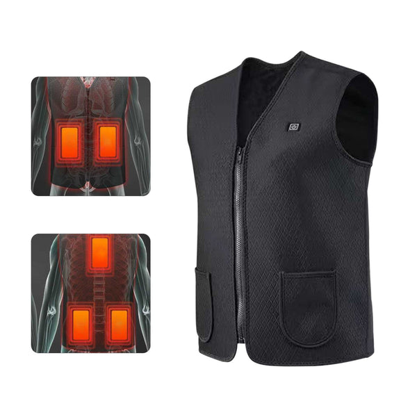 Men Heated Vest Winter Warm Heated Vest Heating Jacket Light USB Electric Warm Clothes for Outdoor Running Cycling Biking Driving Hiking(Battery Not Included)