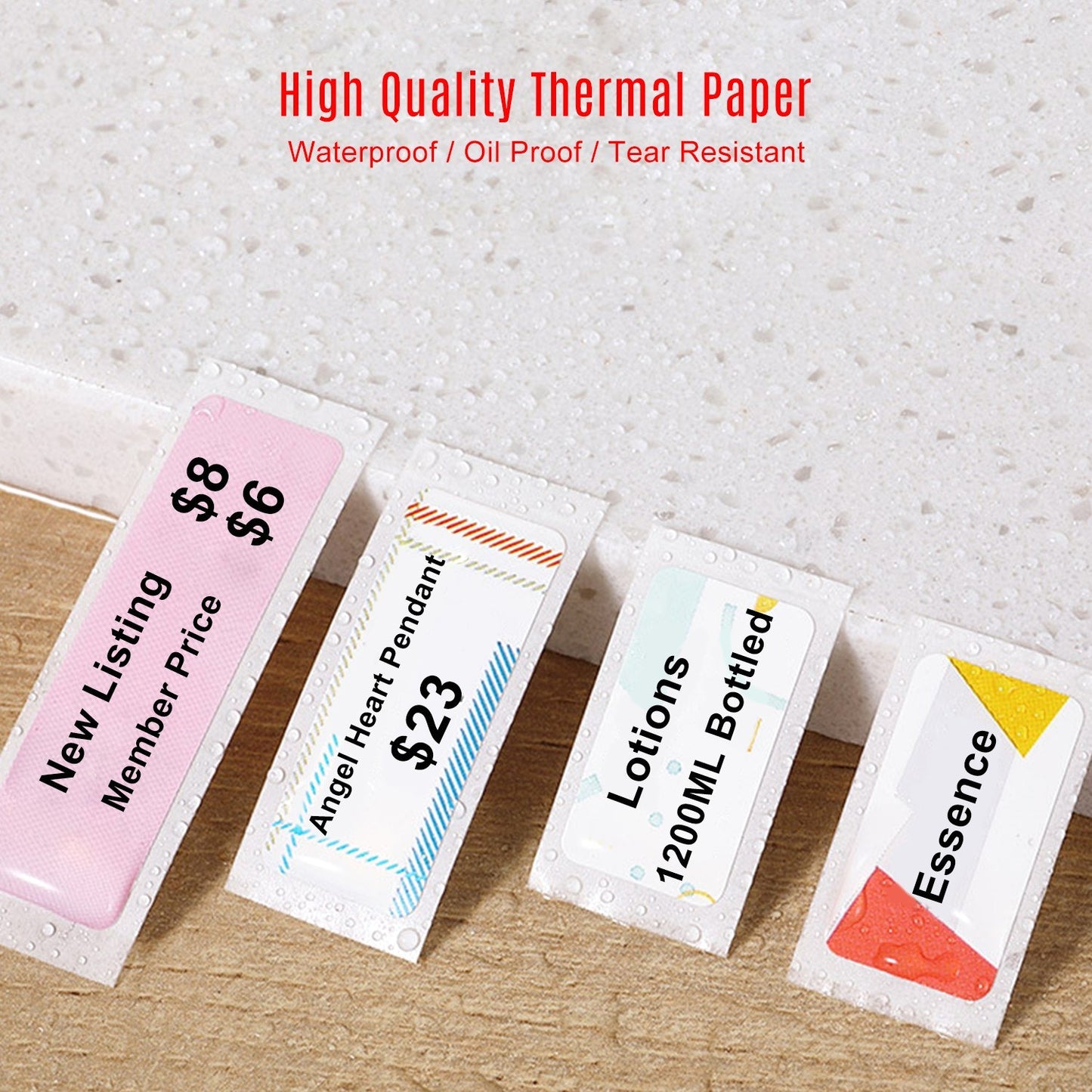 160Pcs/Roll For Home Organizer Supermarket Study Waterproof Thermal Printing Blank Labels