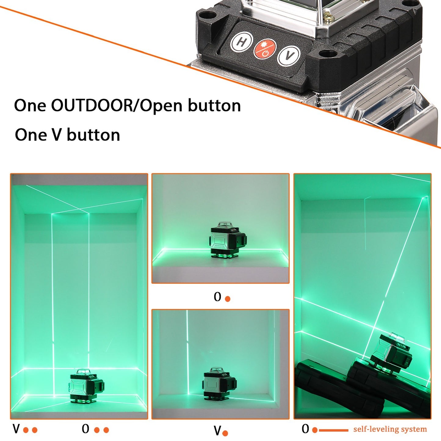 Flexible Stable Multi-functional 16 Lines Laser Level 3-degree Self-leveling Function Leveling Tool Omnidirectional Ground and Wall Sticker with Vertical Horizontal Oblique Line