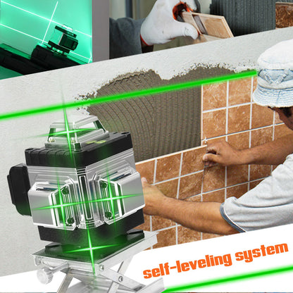 Flexible Stable Multi-functional 16 Lines Laser Level 3-degree Self-leveling Function Leveling Tool Omnidirectional Ground and Wall Sticker with Vertical Horizontal Oblique Line